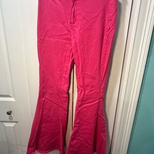 Pink Flare & Wide Leg Jeans